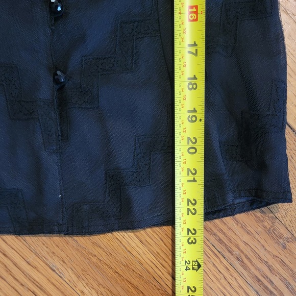 Chloé Vintage Black Lace‎ Blouse XS Sheer Ruffle Victorian Romantic - Picture 9 of 9